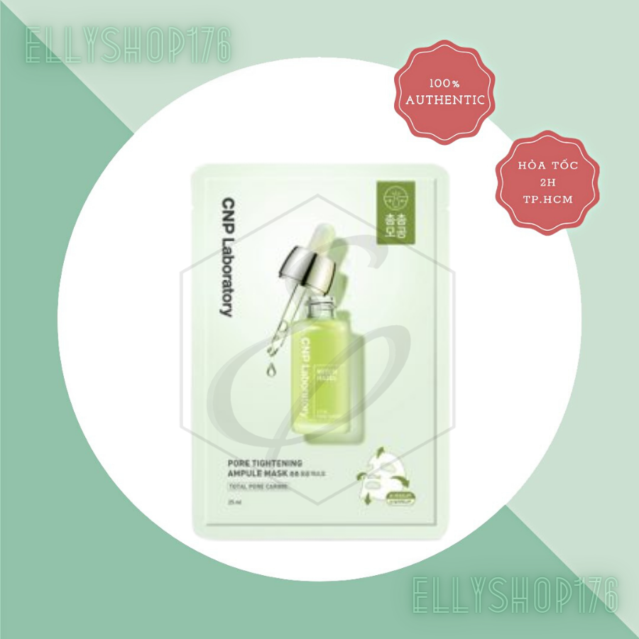 Mặt Nạ Giấy Se Khít Lỗ Chân Lông CNP Laboratory Pore Tightening Ampule Mask (Xanh Lá)